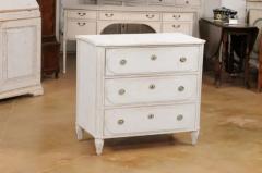 Swedish Gustavian Style 19th Century Three Drawer Chest with Marbleized Top - 3587959