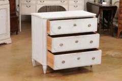 Swedish Gustavian Style 19th Century Three Drawer Chest with Marbleized Top - 3587962