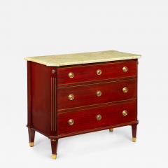 Swedish Gustavian Style Antique Mahogany Chest of Drawers Commode - 4623279