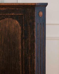 Swedish Gustavian Style Black Corner Cabinet with Celadon Interior Circa 1840 - 4437870