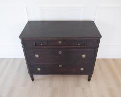 Swedish Gustavian Style Black Painted Chest of Drawers circa 1900 1910 - 4791417
