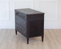 Swedish Gustavian Style Black Painted Chest of Drawers circa 1900 1910 - 4791418