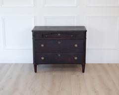 Swedish Gustavian Style Black Painted Chest of Drawers circa 1900 1910 - 4791419