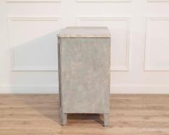 Swedish Gustavian Style Blue Chest of Drawers with Faux Marble Top 1890 1899 - 4437775