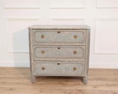 Swedish Gustavian Style Blue Chest of Drawers with Faux Marble Top 1890 1899 - 4437786