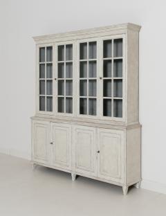 Swedish Gustavian Style Four Door Glass Vitrine Bookcase Cabinet - 1684722