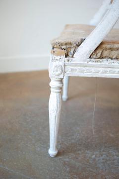 Swedish Gustavian Style Painted Tub Chair with Carved Campanula Friezes - 4621114
