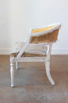 Swedish Gustavian Style Painted Tub Chair with Carved Campanula Friezes - 4621115