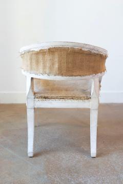 Swedish Gustavian Style Painted Tub Chair with Carved Campanula Friezes - 4621118