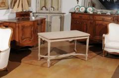 Swedish Gustavian Style Painted Wood Coffee Table with Fluted Legs circa 1920 - 3416876