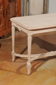 Swedish Gustavian Style Painted Wood Coffee Table with Fluted Legs circa 1920 - 3416879