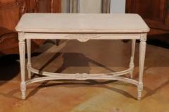 Swedish Gustavian Style Painted Wood Coffee Table with Fluted Legs circa 1920 - 3416880