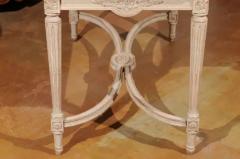 Swedish Gustavian Style Painted Wood Coffee Table with Fluted Legs circa 1920 - 3417011