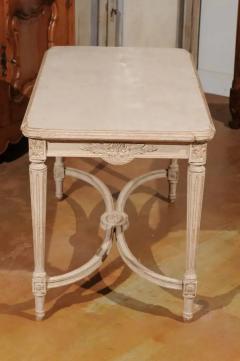 Swedish Gustavian Style Painted Wood Coffee Table with Fluted Legs circa 1920 - 3417015