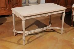 Swedish Gustavian Style Painted Wood Coffee Table with Fluted Legs circa 1920 - 3417023