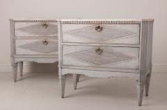 Swedish Gustavian Style Pair of Painted Bedside Commodes with Marbleized Tops - 2780857