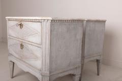 Swedish Gustavian Style Pair of Painted Bedside Commodes with Marbleized Tops - 2780868
