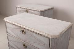 Swedish Gustavian Style Pair of Painted Bedside Commodes with Marbleized Tops - 2780869