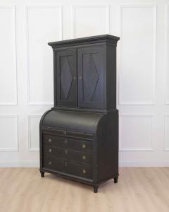Swedish Gustavian Style Roll Top Secretary Cabinet - 4737097