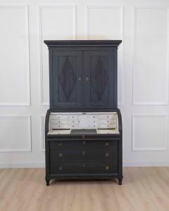 Swedish Gustavian Style Roll Top Secretary Cabinet - 4737098