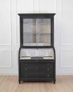 Swedish Gustavian Style Roll Top Secretary Cabinet - 4737172
