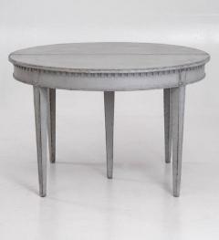 Swedish Gustavian Style Three Leaf Extension Dining Table With Carved Apron - 977407