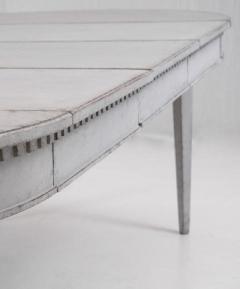 Swedish Gustavian Style Three Leaf Extension Dining Table With Carved Apron - 977409