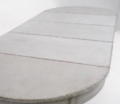 Swedish Gustavian Style Three Leaf Extension Dining Table With Carved Apron - 977410