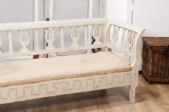 Swedish Karl Johan Period 1820s Painted Sofa with Carved Lyres - 3564409