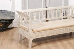 Swedish Karl Johan Period 1820s Painted Sofa with Carved Lyres - 3564417
