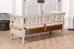 Swedish Karl Johan Period 1820s Painted Sofa with Carved Lyres - 3564457