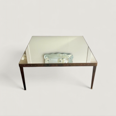 Swedish Large Square Riveted Metal Gilded Coffee Table circa 1970 - 4613000