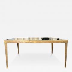 Swedish Large Square Riveted Metal Gilded Coffee Table circa 1970 - 4614553