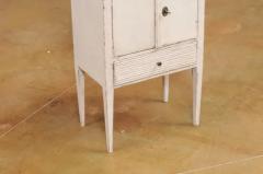 Swedish Late Gustavian Period 1820s Painted Bedside Table with Drawers and Doors - 3544908