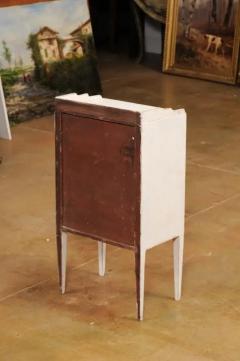 Swedish Late Gustavian Period 1820s Painted Bedside Table with Drawers and Doors - 3544965