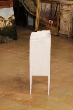 Swedish Late Gustavian Period 1820s Painted Bedside Table with Drawers and Doors - 3544971