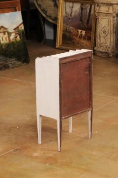 Swedish Late Gustavian Period 1820s Painted Bedside Table with Drawers and Doors - 3544972