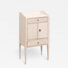 Swedish Late Gustavian Period 1820s Painted Bedside Table with Drawers and Doors - 3546826