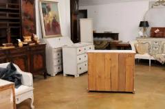 Swedish Late Gustavian Period 1820s Painted Buffet with Carved Reeded Doors - 3544784