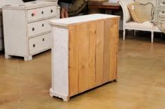 Swedish Late Gustavian Period 1820s Painted Buffet with Carved Reeded Doors - 3544785