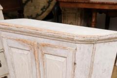 Swedish Late Gustavian Period 1820s Painted Buffet with Carved Reeded Doors - 3544789