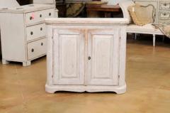 Swedish Late Gustavian Period 1820s Painted Buffet with Carved Reeded Doors - 3544802