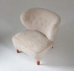 Swedish Lounge Chairs in Sheepskin by G sta Jonsson 1940s - 1637144