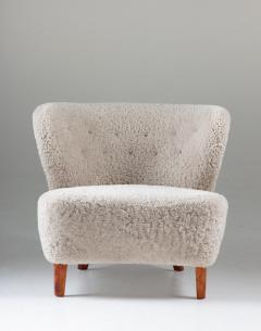 Swedish Lounge Chairs in Sheepskin by G sta Jonsson 1940s - 1637149