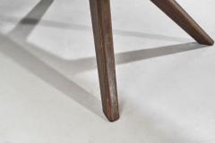 Swedish Mahogany Table with Oblique Legs and Stone Top Sweden ca 1960s - 2995624