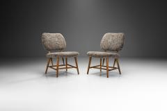 Swedish Mid Century Easy Chairs with Sheepskin Sweden 1950s - 2414138