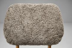 Swedish Mid Century Easy Chairs with Sheepskin Sweden 1950s - 2414146