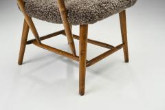Swedish Mid Century Easy Chairs with Sheepskin Sweden 1950s - 2414147