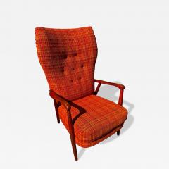 Swedish Mid Century High Back Tufted Lounge Chair - 4521933