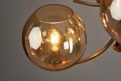 Swedish Mid Century Modern Brass 9 armed Chandelier Sweden ca 1960s - 3001510